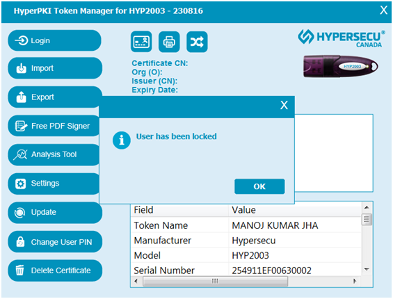 lock epass token